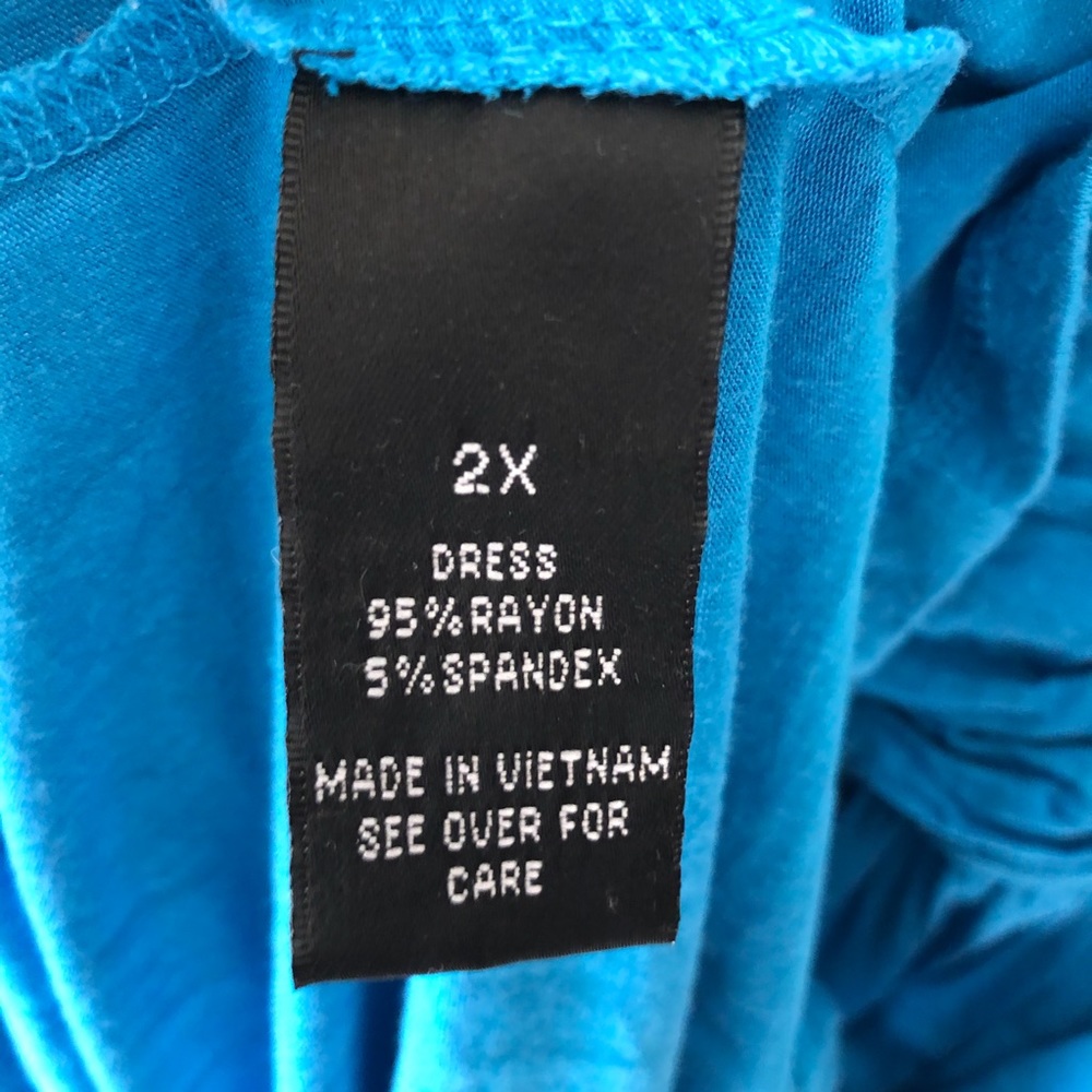 AGB Bright Sky Blue Scoop Neck Sleeveless Dress 2X - Picture 7 of 9